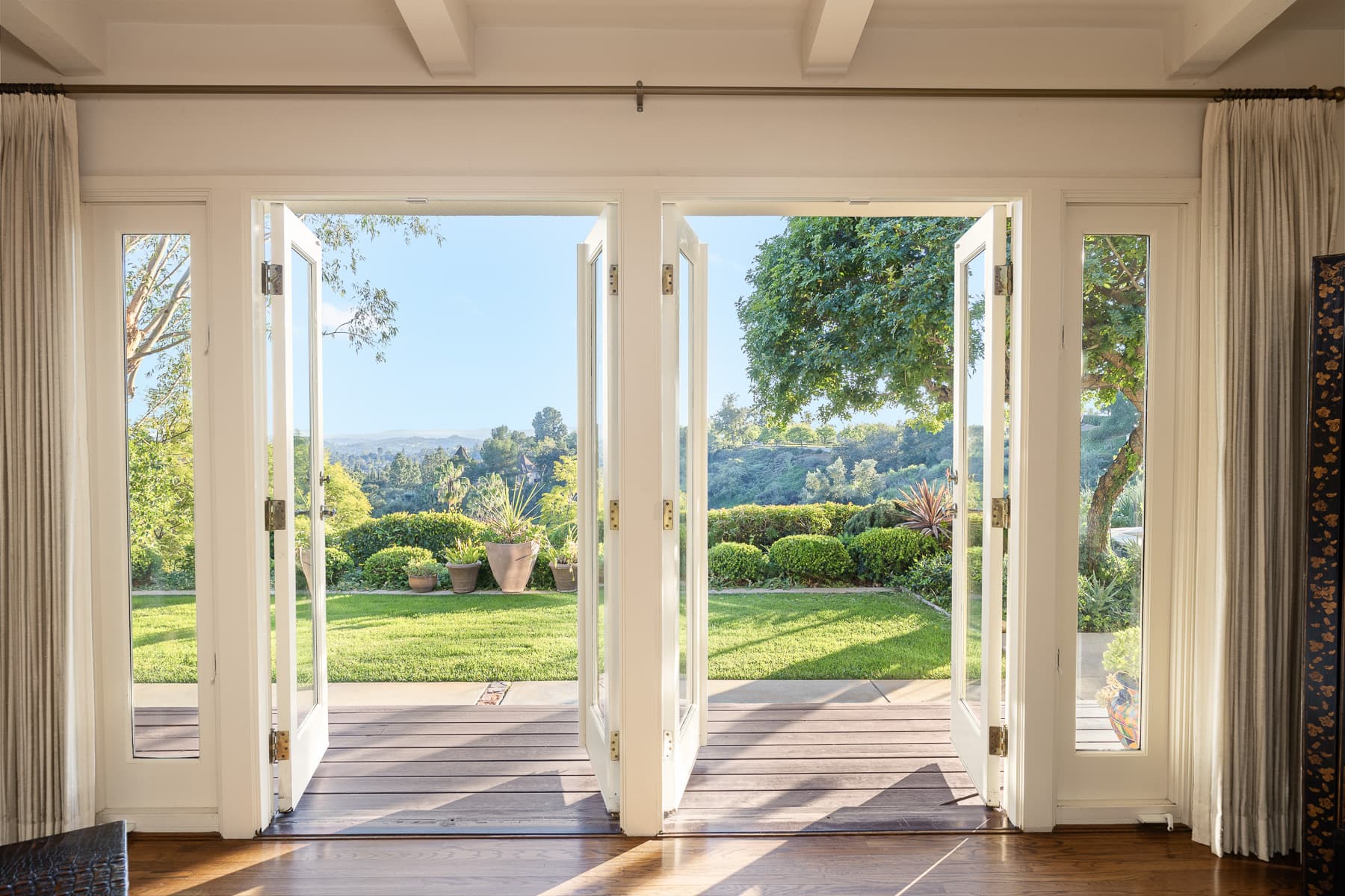 French doors opening to garden